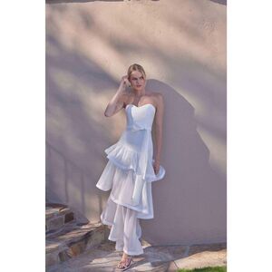 Elliatt Kalani Strapless Maxi Dress White bachelorette wedding Bridal size S NWT